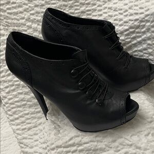 ALDO Black Lace-Up Peep Toe Heels